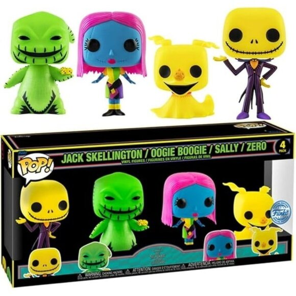 Funko Pop 4-Pack [ Jack Skellington + Oogie Boogie + Sally + Zero] NEW - Picture 1 of 5